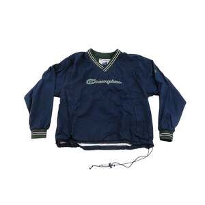 Champion Spellout Pullover Track Windbreaker Jacket Blue Sz L 1990s